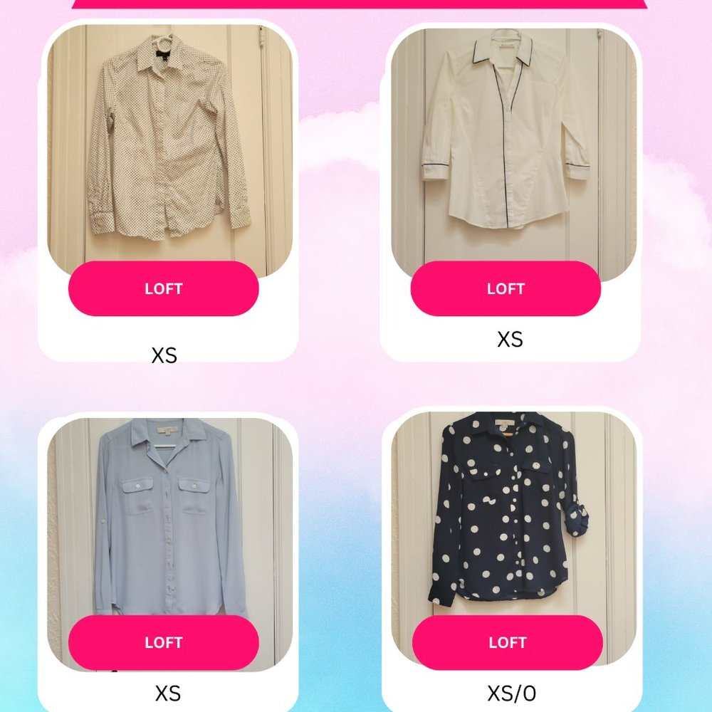 Lot of 4 Women's Dress Shirts Extra Small